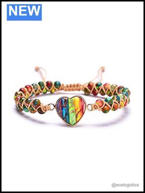 Natural Stone Chakra Wrap Bracelet Leather Handmade Meditation